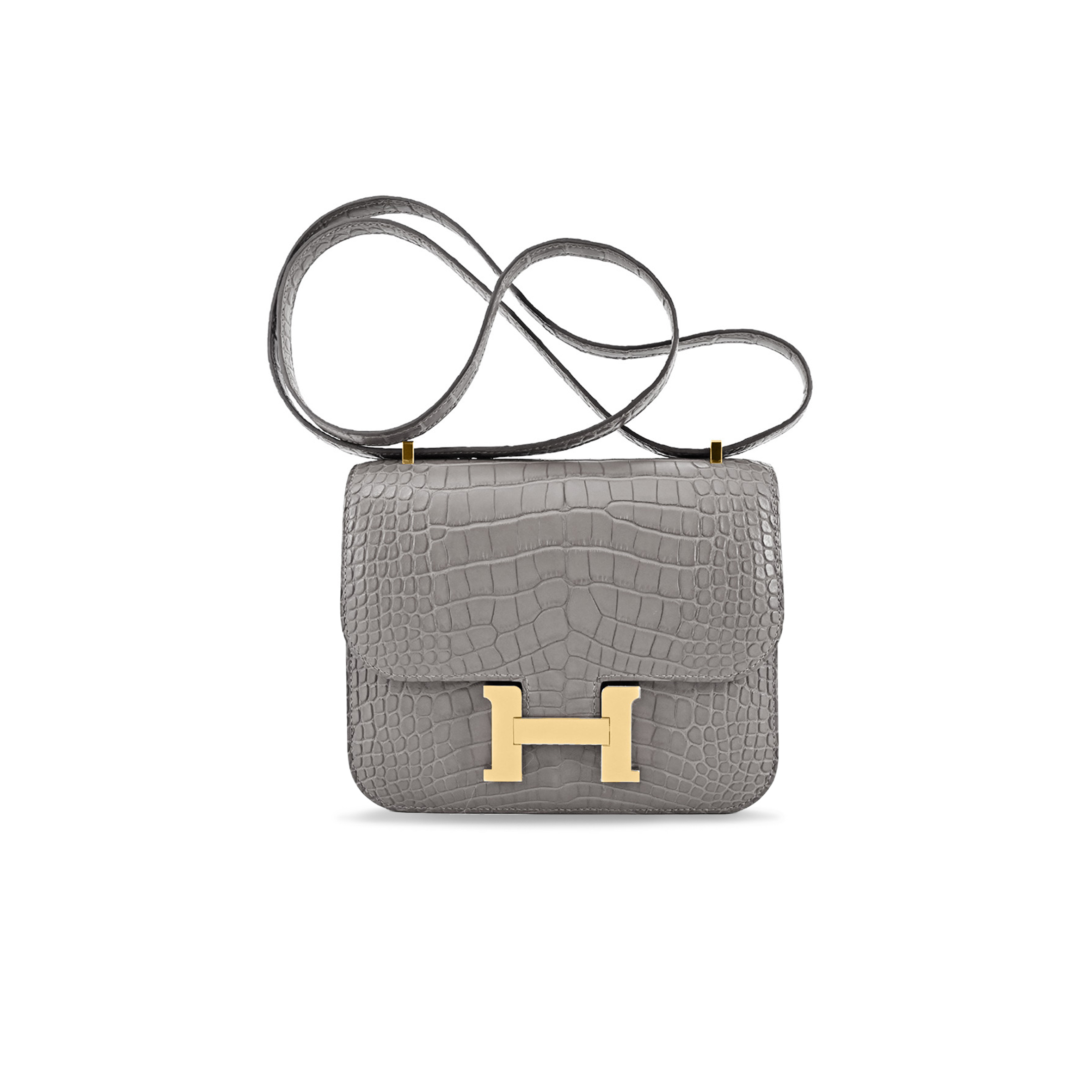 HERMES MASTER CONSTANCE 18 CROCODILE SKIN H070393CC80(19*15*4cm)